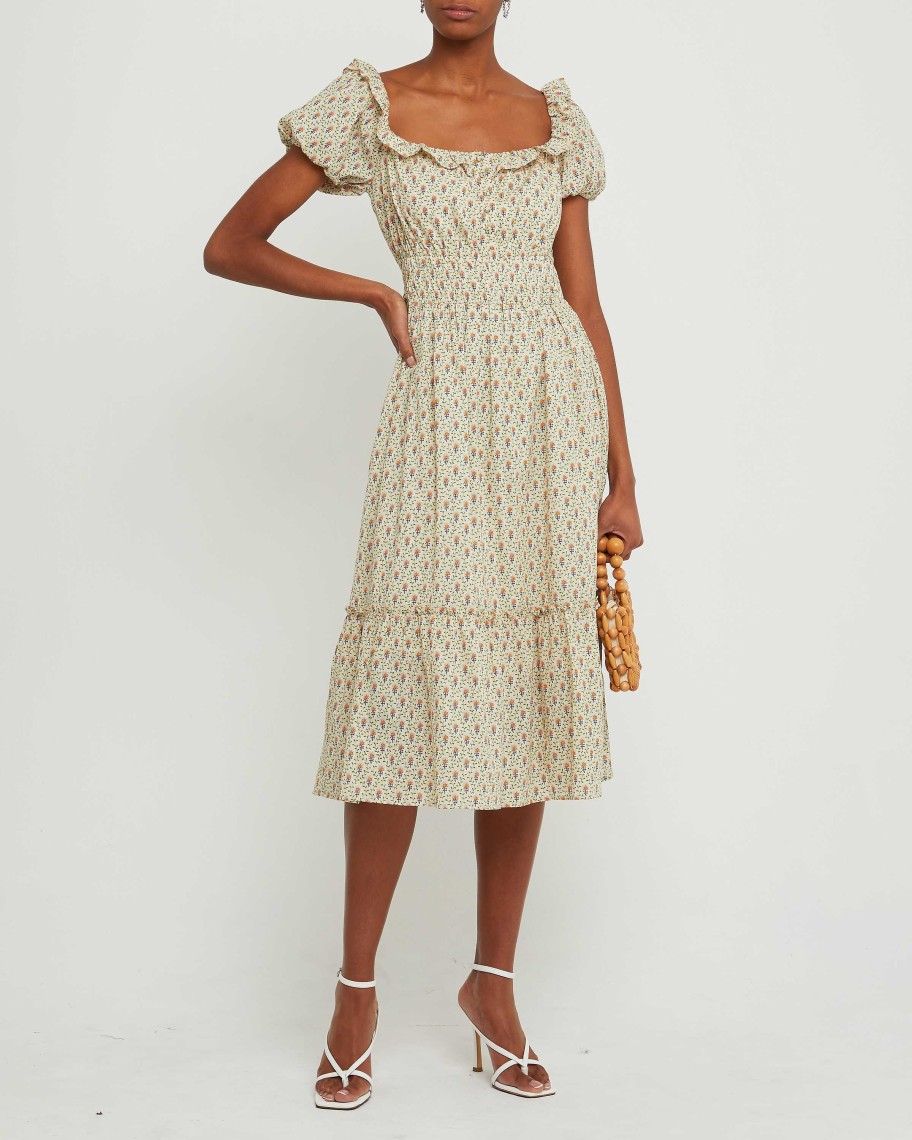 Clothing o.p.t | Ramona Cotton Dress Beige Floral