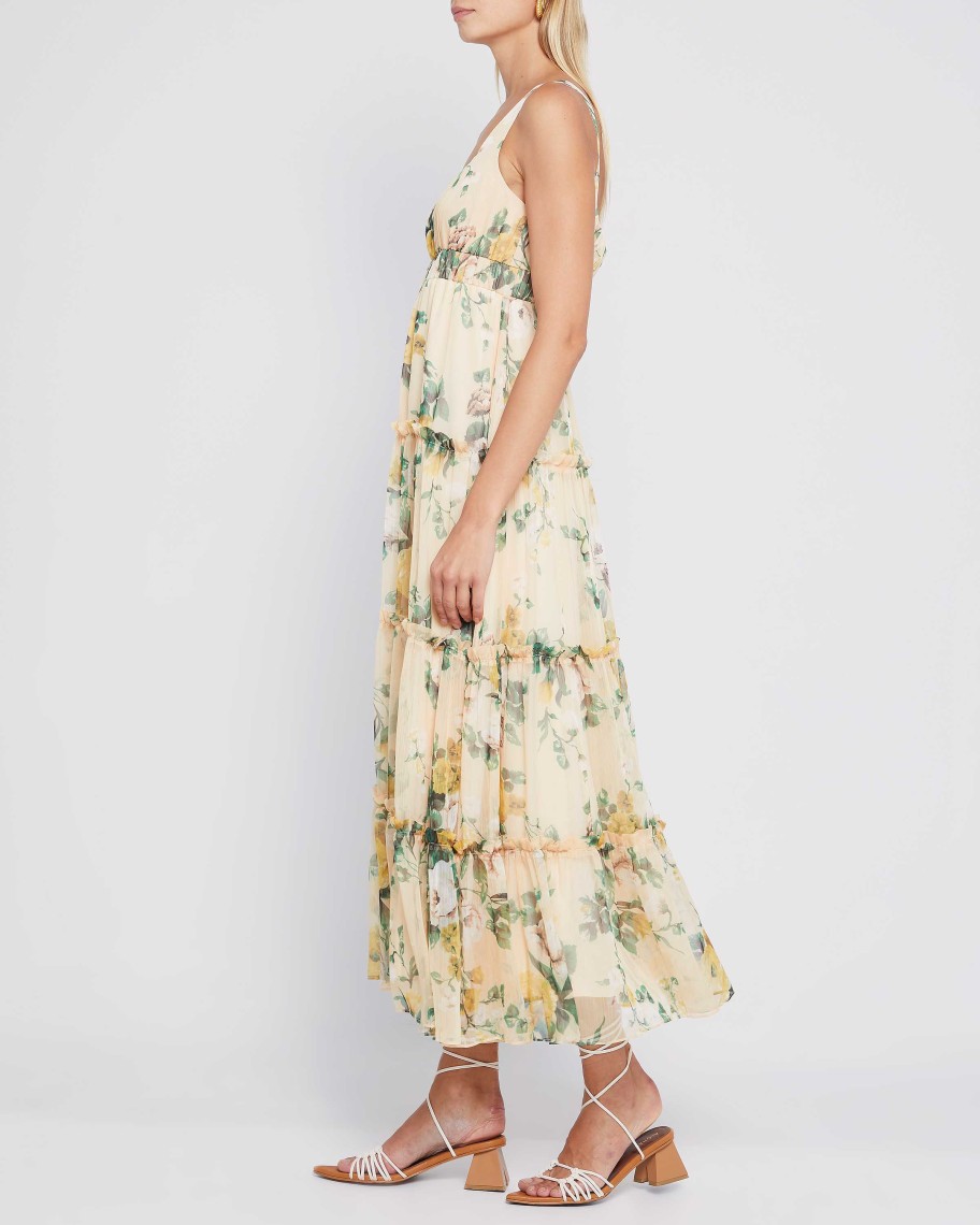 Clothing o.p.t | Scarlet Maxi Dress Beige Floral