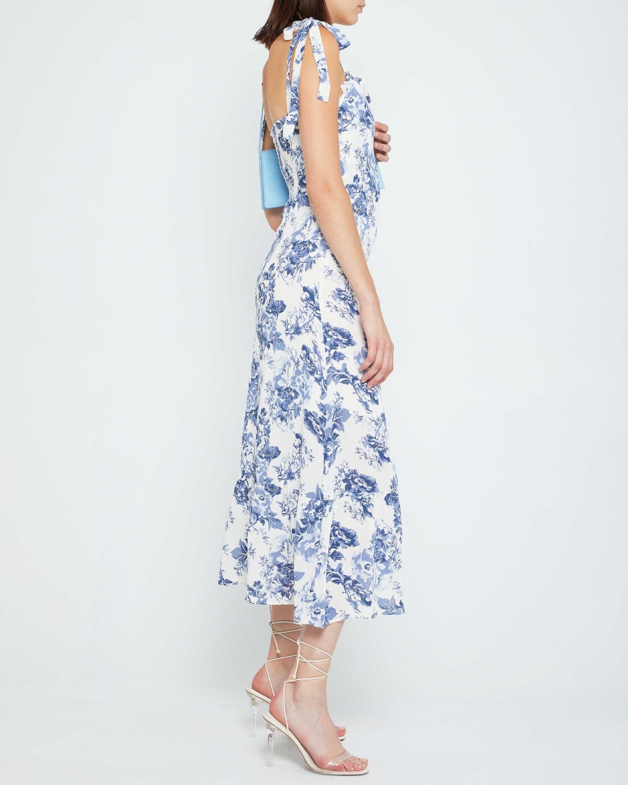 Clothing o.p.t | Toile De Jouy Dress Dark Blue Toile