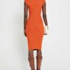 Clothing CAARA | Serenette Cap Sleeve Midi Dress Coral