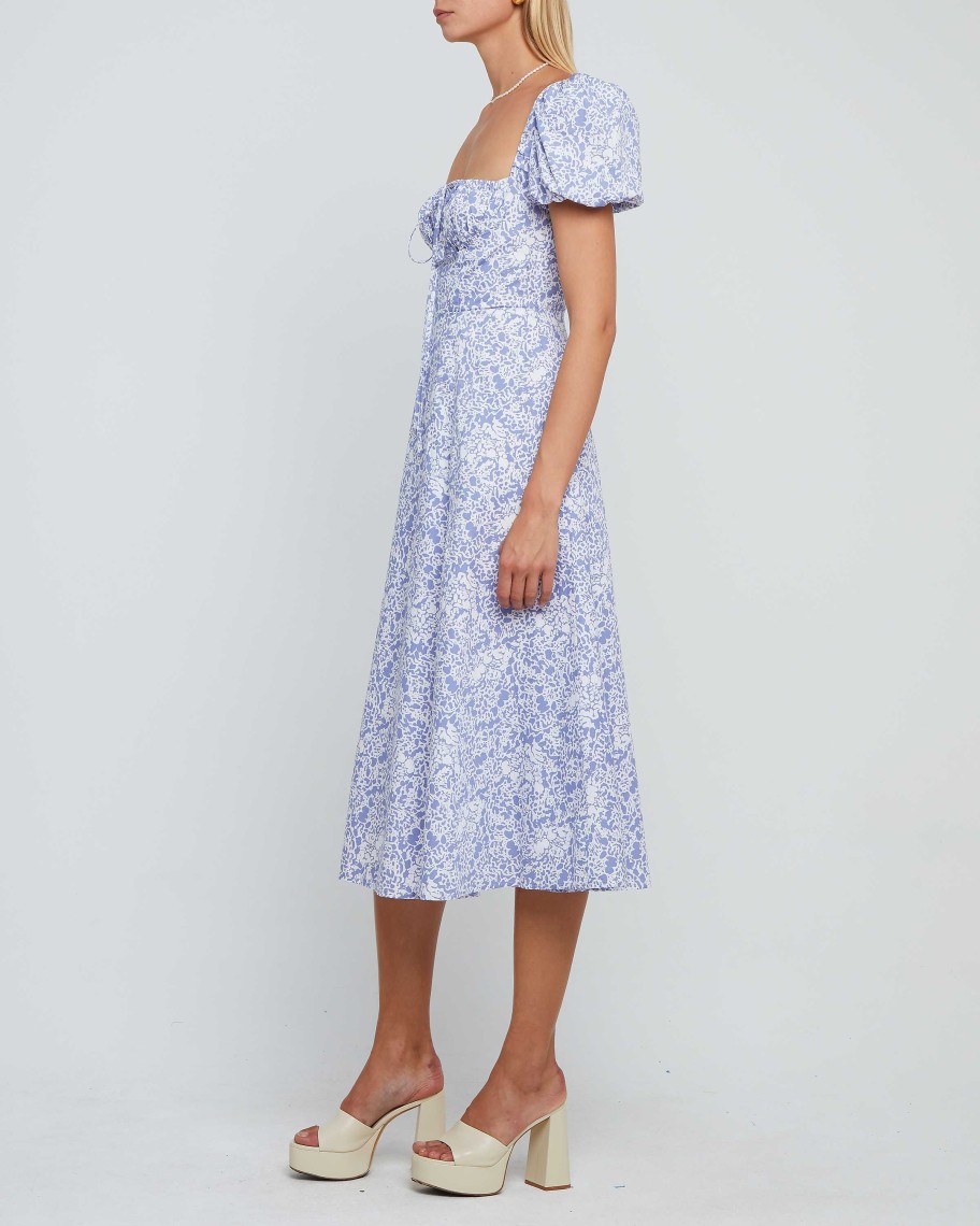 Clothing kourt | Cotton Peasant Dress Light Purple Floral