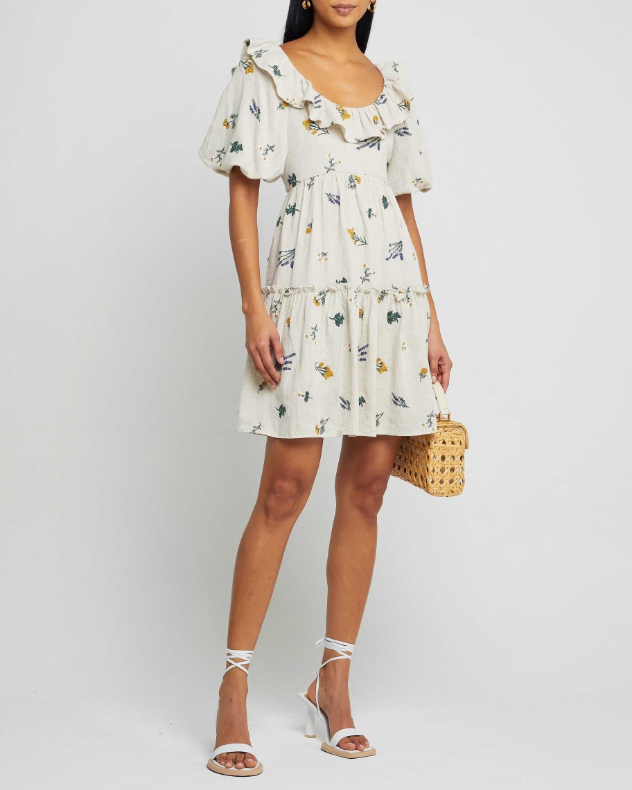 Clothing o.p.t | June Dress Beige Floral