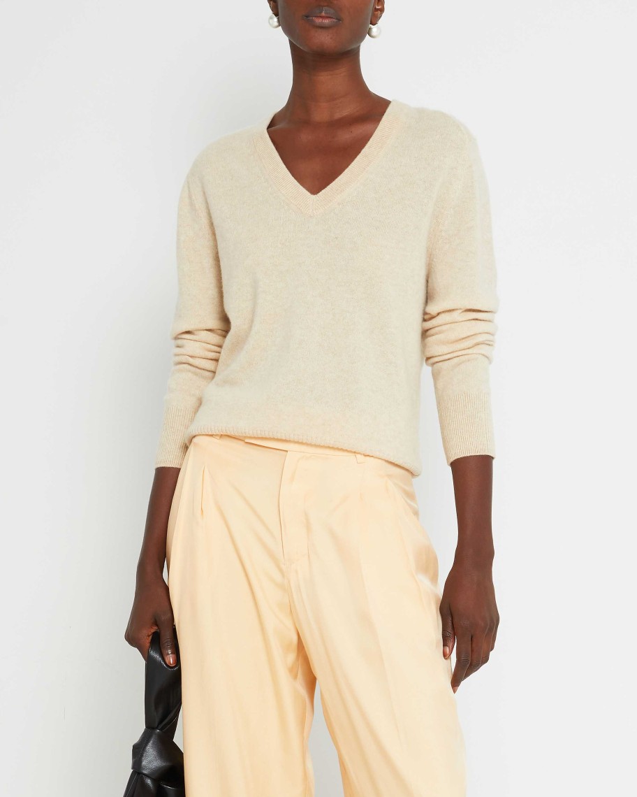 Clothing CAARA | Capi Cashmere Sweater Beige Oatmeal