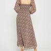 Clothing o.p.t | Classic Smocked Maxi Dress Brown Paisley