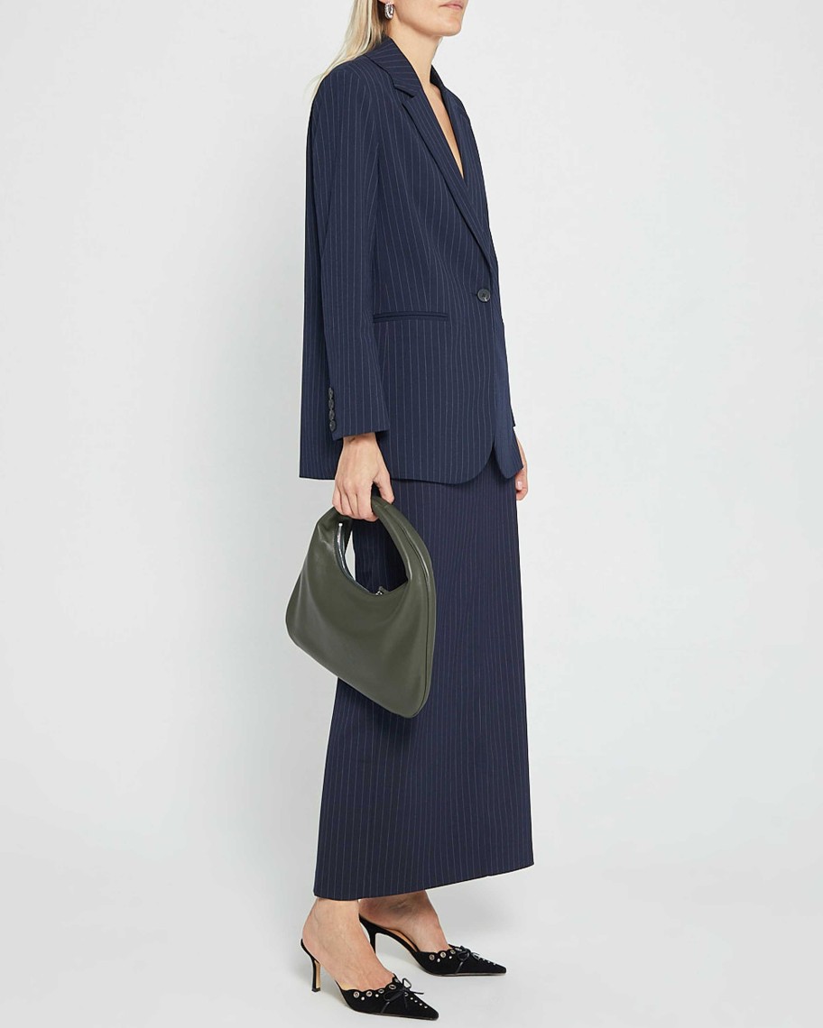 Clothing CAARA | Frank Relaxed Blazer Navy Stripe