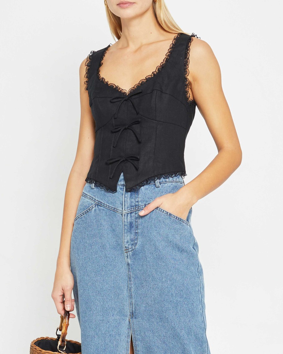 Clothing kourt | Giogia Linen Top Black