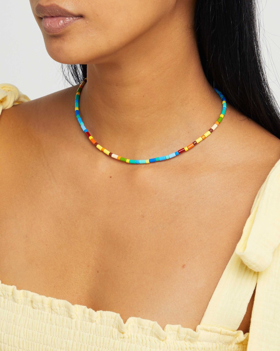 Accessories Few Moda | Beaded Choker Rainbow