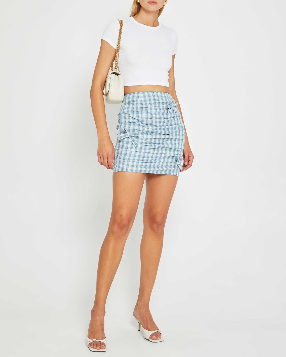 Clothing kourt | Petra Mini Skirt Blue Plaid