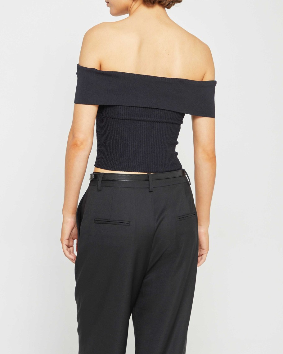 Clothing kourt | Sculpting Off-Shoulder Top Black