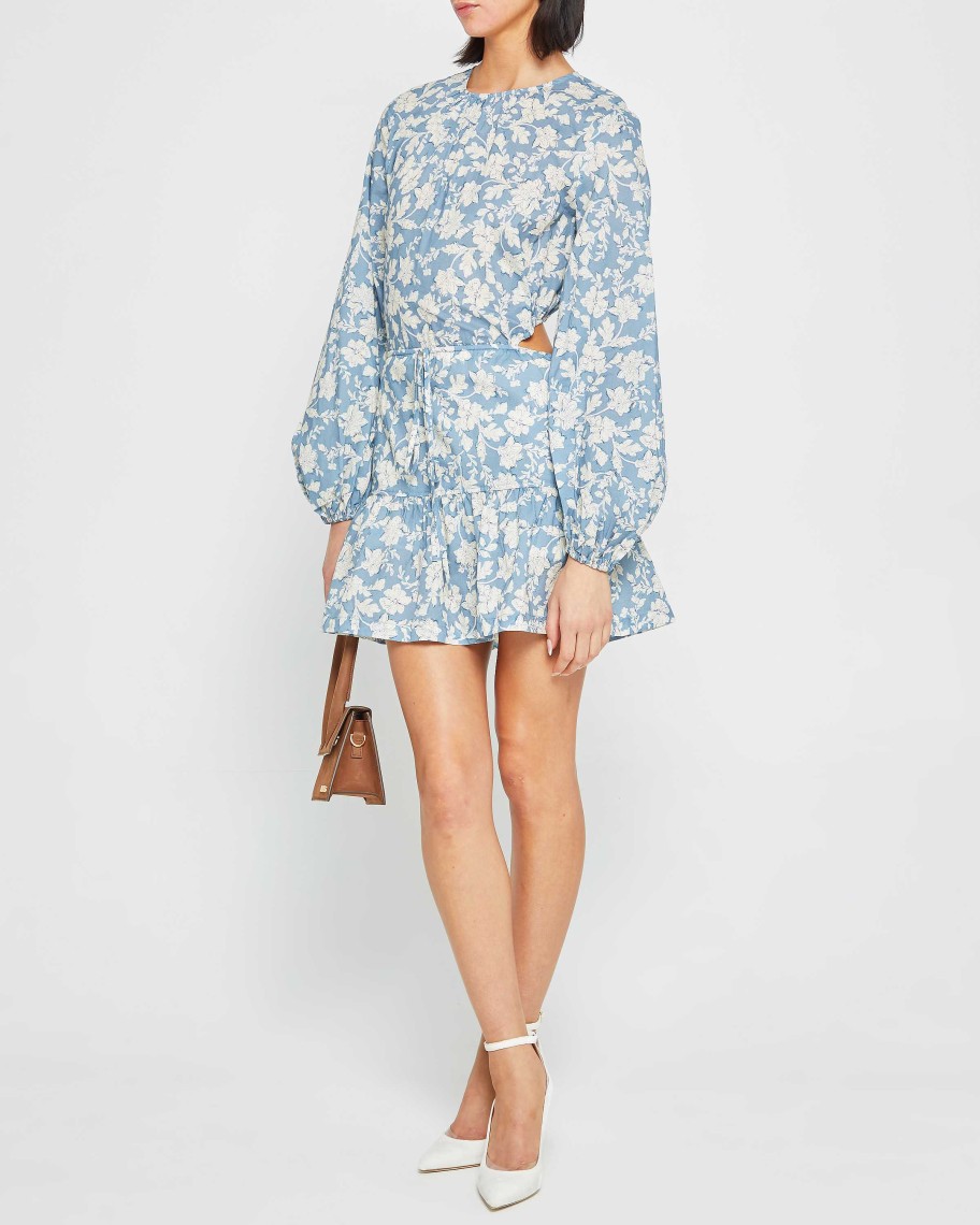 Clothing o.p.t | Swarnala Dress Blue White Floral