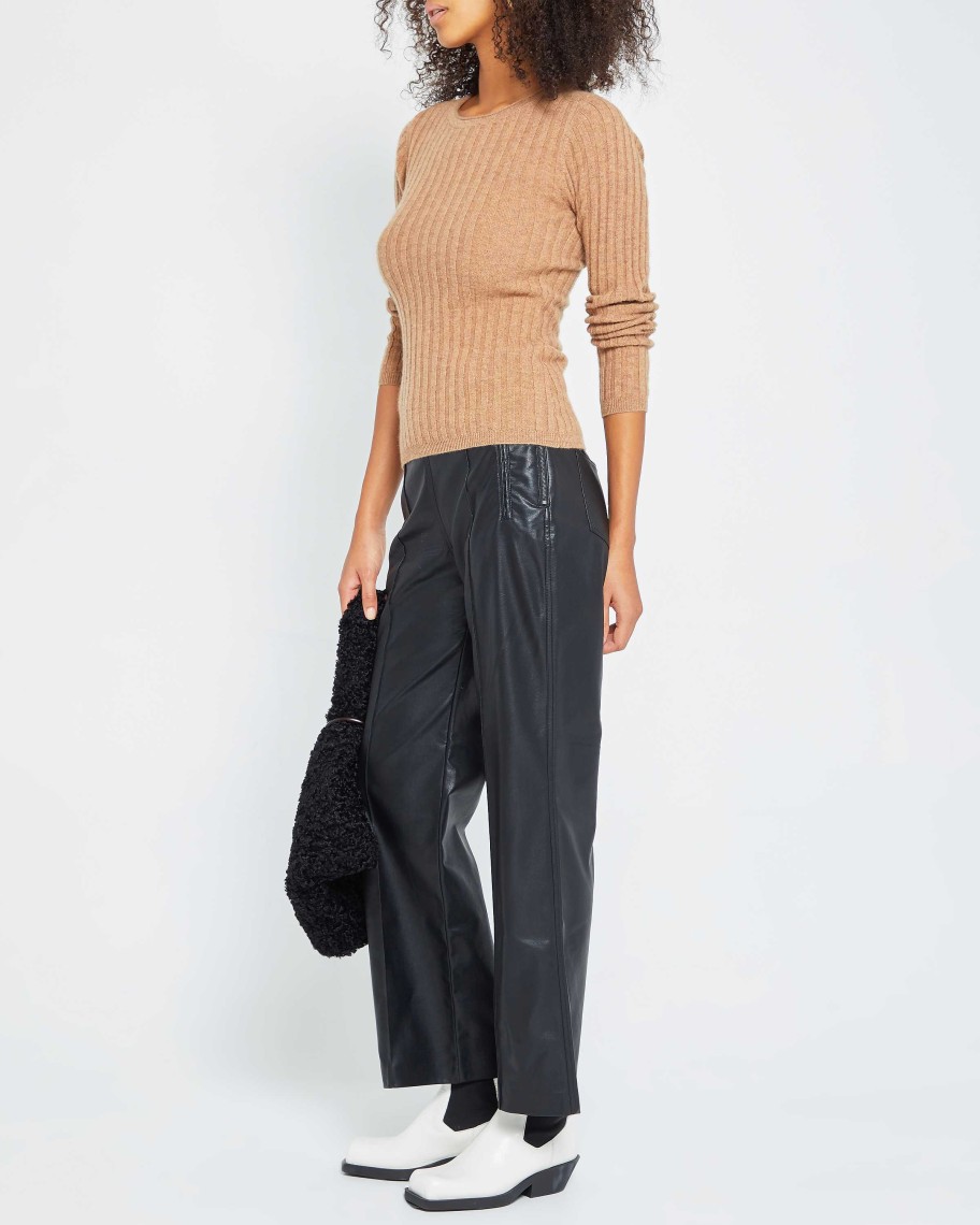 Clothing CAARA | Lea Fitted Cashmere Sweater Camel